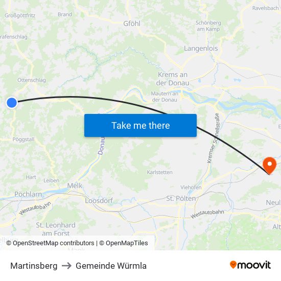 Martinsberg to Gemeinde Würmla map