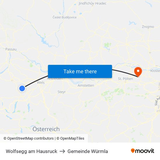 Wolfsegg am Hausruck to Gemeinde Würmla map