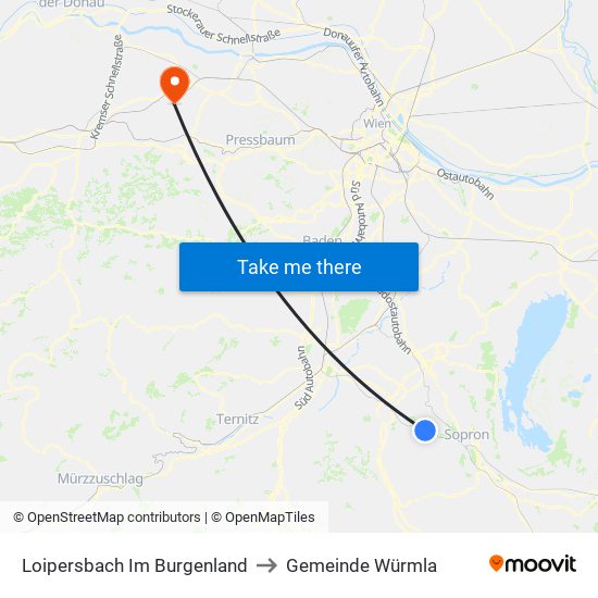 Loipersbach Im Burgenland to Gemeinde Würmla map