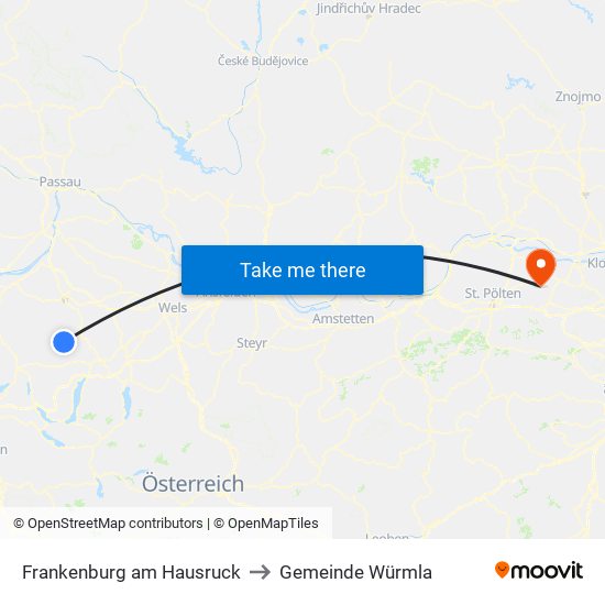 Frankenburg am Hausruck to Gemeinde Würmla map