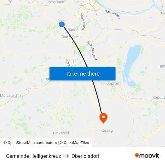 Gemeinde Heiligenkreuz to Oberloisdorf map