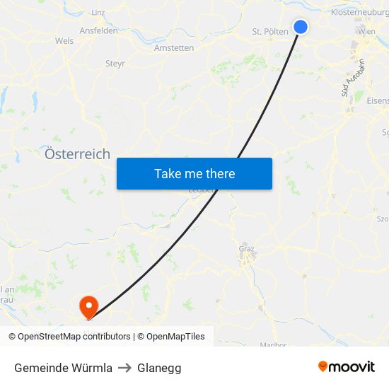 Gemeinde Würmla to Glanegg map