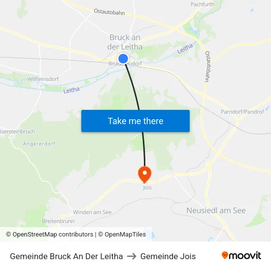 Gemeinde Bruck An Der Leitha to Gemeinde Jois map