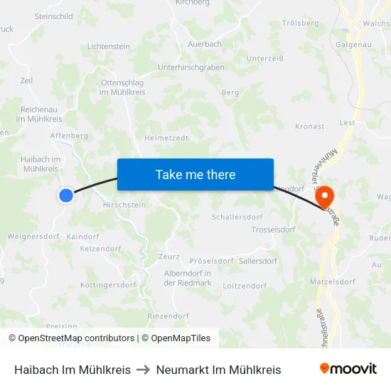 Haibach Im Mühlkreis to Neumarkt Im Mühlkreis map