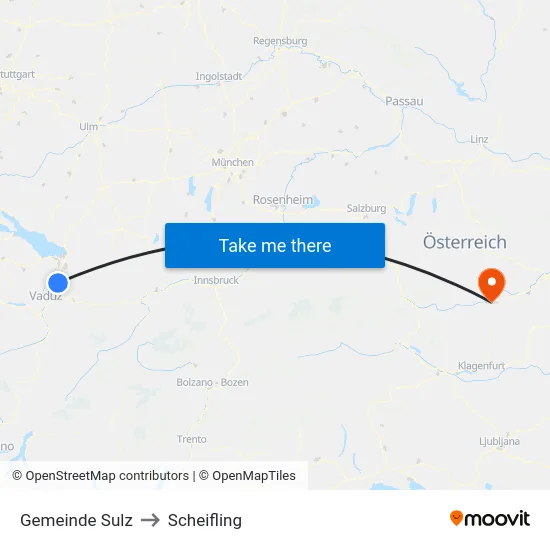 Gemeinde Sulz to Scheifling map