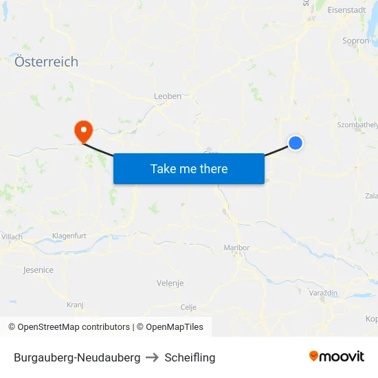 Burgauberg-Neudauberg to Scheifling map