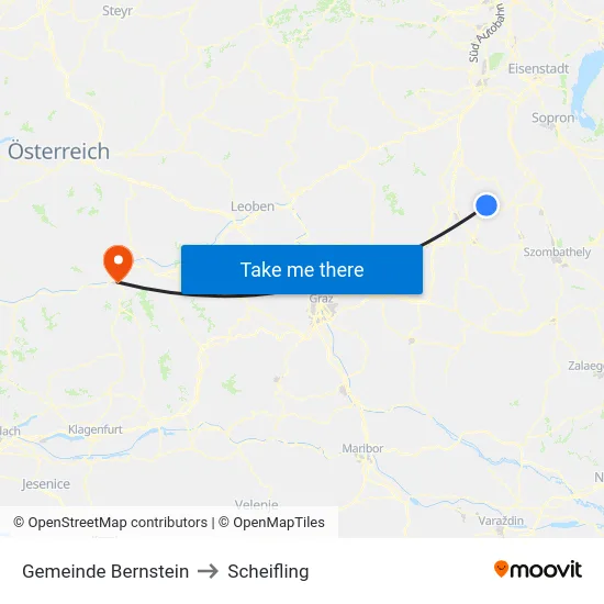 Gemeinde Bernstein to Scheifling map