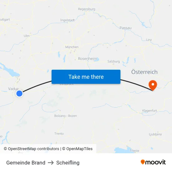 Gemeinde Brand to Scheifling map