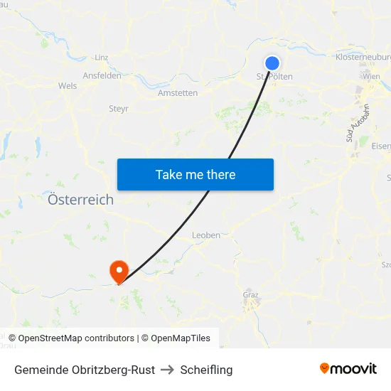 Gemeinde Obritzberg-Rust to Scheifling map