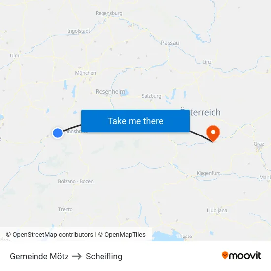 Gemeinde Mötz to Scheifling map