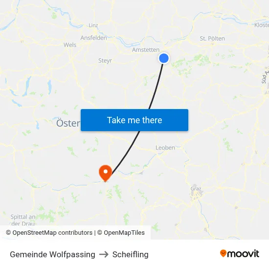 Gemeinde Wolfpassing to Scheifling map