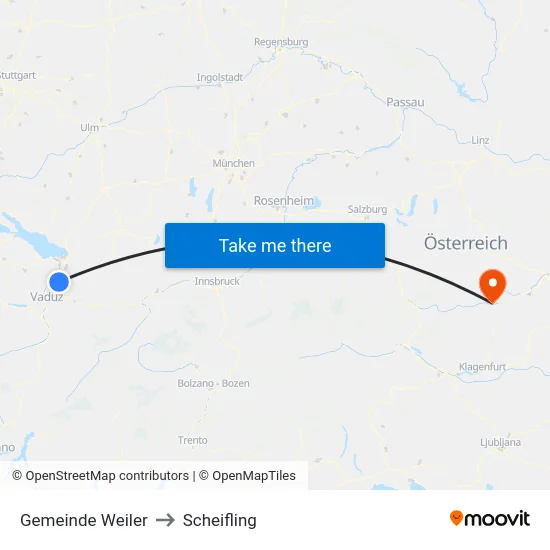 Gemeinde Weiler to Scheifling map