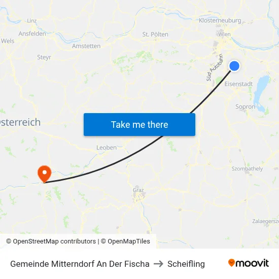 Gemeinde Mitterndorf An Der Fischa to Scheifling map