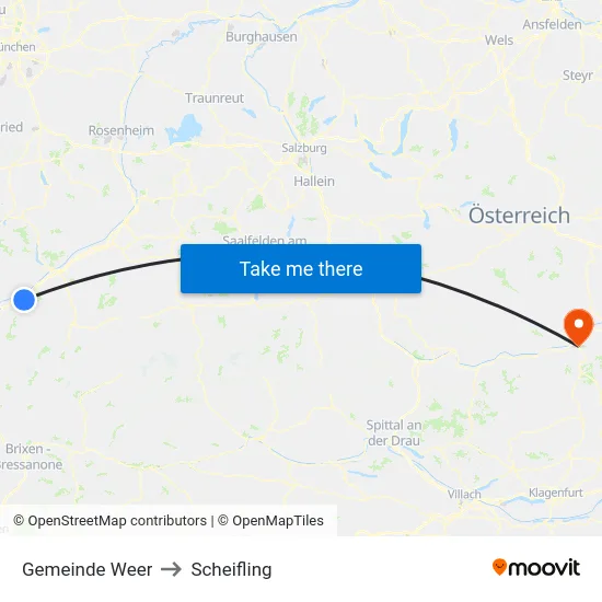 Gemeinde Weer to Scheifling map