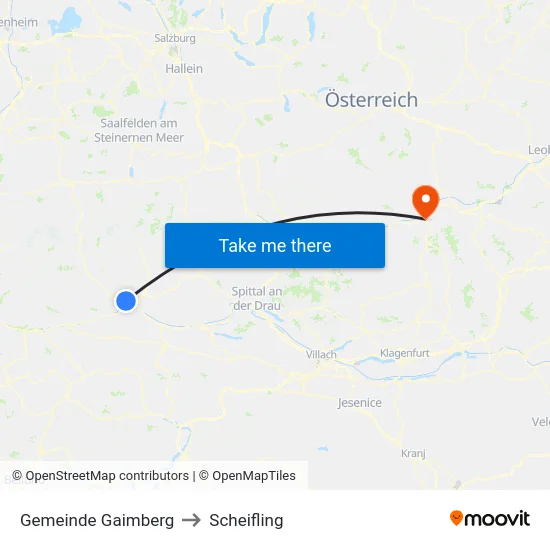 Gemeinde Gaimberg to Scheifling map