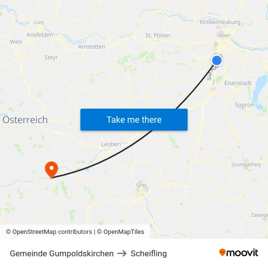 Gemeinde Gumpoldskirchen to Scheifling map