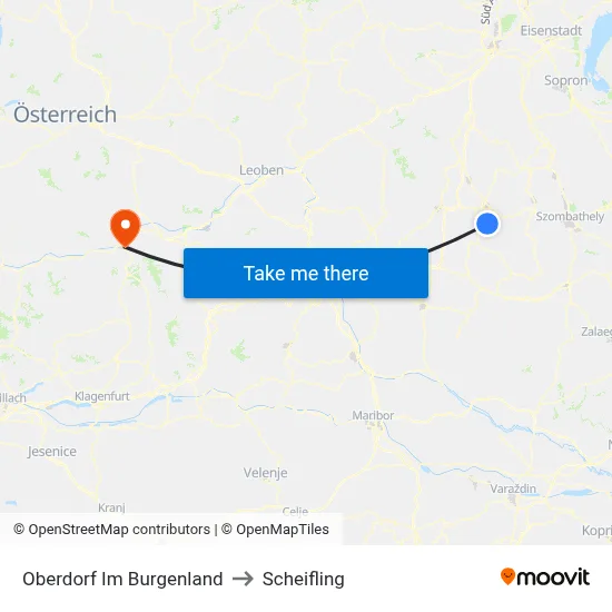 Oberdorf Im Burgenland to Scheifling map