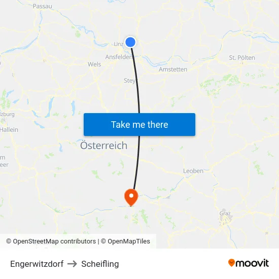 Engerwitzdorf to Scheifling map