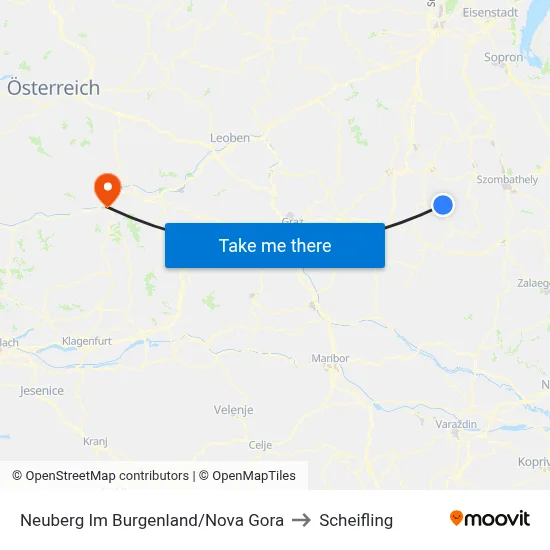 Neuberg Im Burgenland/Nova Gora to Scheifling map