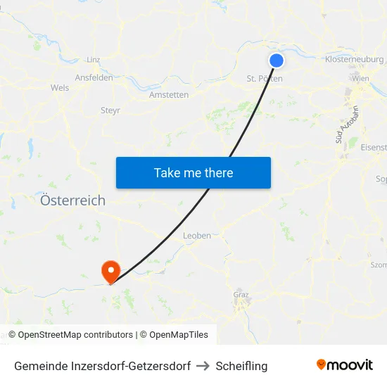Gemeinde Inzersdorf-Getzersdorf to Scheifling map