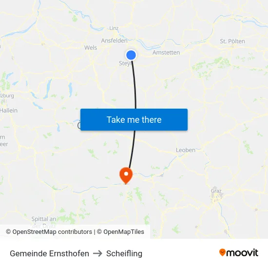 Gemeinde Ernsthofen to Scheifling map
