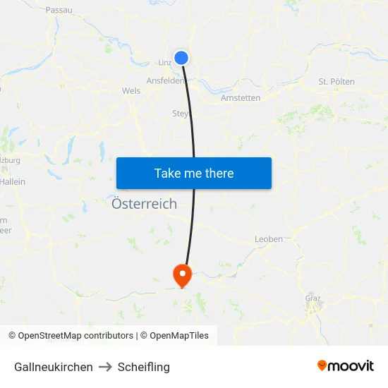 Gallneukirchen to Scheifling map