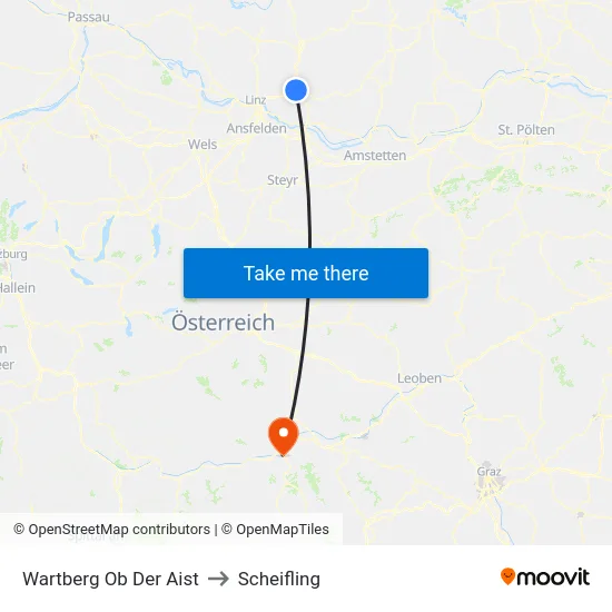 Wartberg Ob Der Aist to Scheifling map