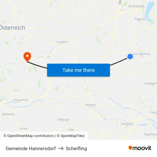 Gemeinde Hannersdorf to Scheifling map