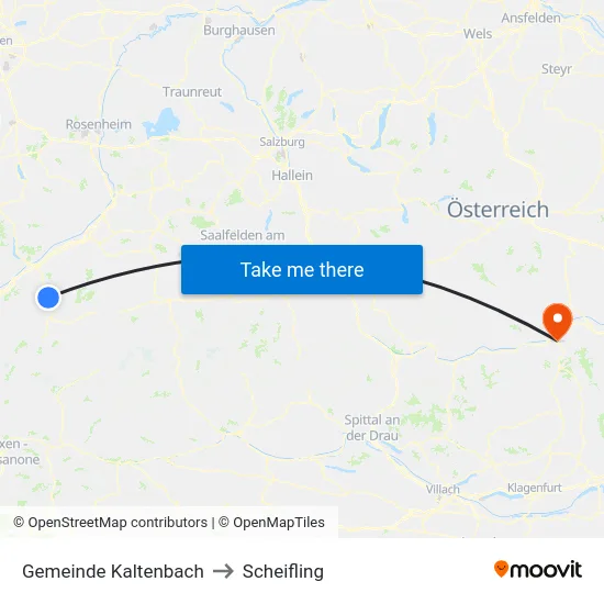 Gemeinde Kaltenbach to Scheifling map