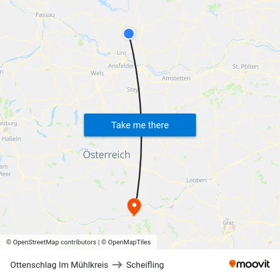 Ottenschlag Im Mühlkreis to Scheifling map