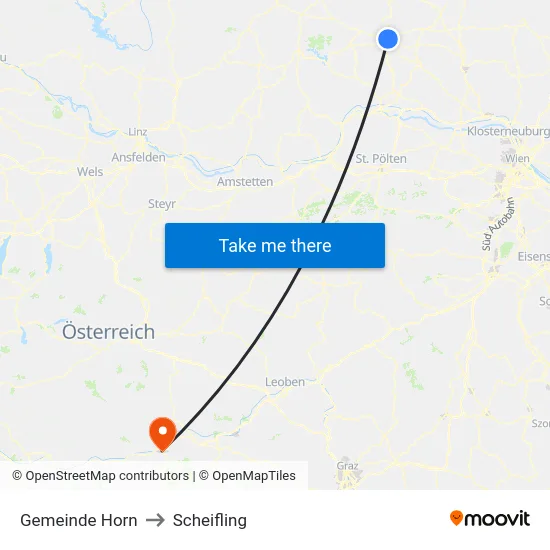 Gemeinde Horn to Scheifling map