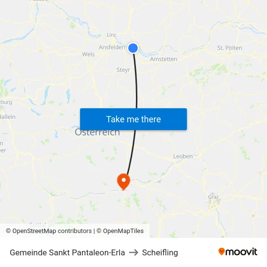 Gemeinde Sankt Pantaleon-Erla to Scheifling map