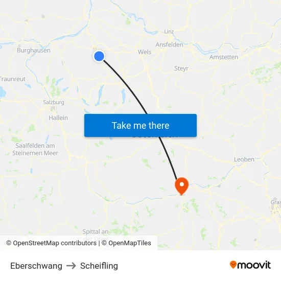 Eberschwang to Scheifling map