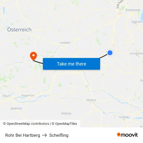 Rohr Bei Hartberg to Scheifling map