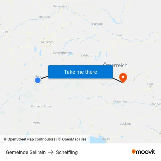Gemeinde Sellrain to Scheifling map