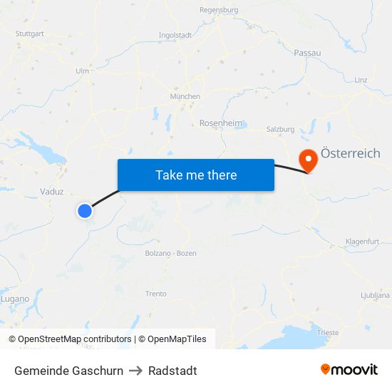 Gemeinde Gaschurn to Radstadt map