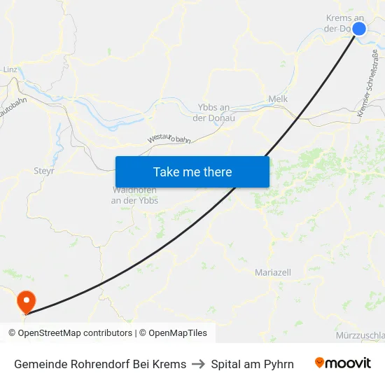 Gemeinde Rohrendorf Bei Krems to Spital am Pyhrn map