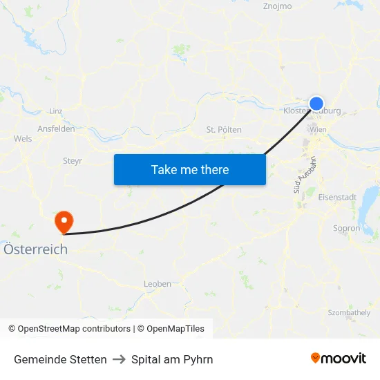 Gemeinde Stetten to Spital am Pyhrn map