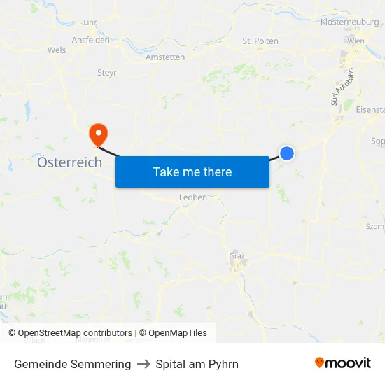 Gemeinde Semmering to Spital am Pyhrn map