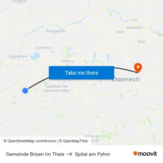 Gemeinde Brixen Im Thale to Spital am Pyhrn map