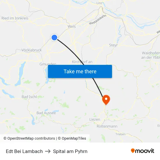 Edt Bei Lambach to Spital am Pyhrn map