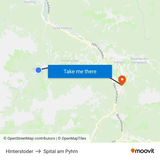 Hinterstoder to Spital am Pyhrn map