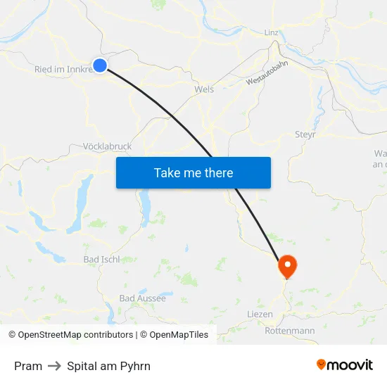 Pram to Spital am Pyhrn map