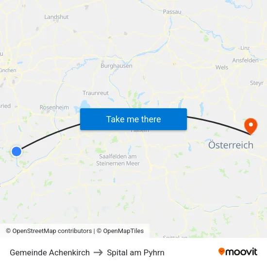 Gemeinde Achenkirch to Spital am Pyhrn map
