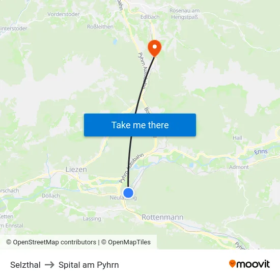 Selzthal to Spital am Pyhrn map