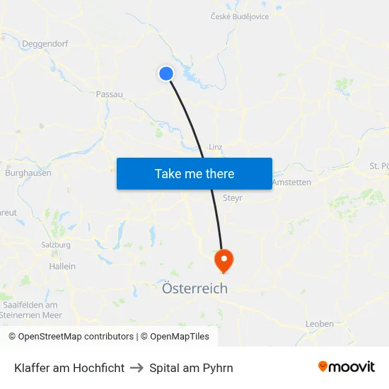 Klaffer am Hochficht to Spital am Pyhrn map
