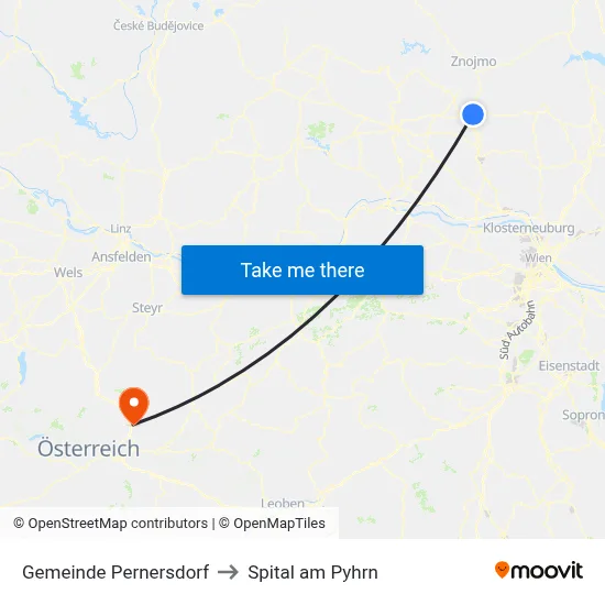 Gemeinde Pernersdorf to Spital am Pyhrn map
