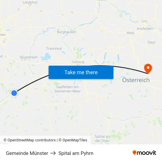 Gemeinde Münster to Spital am Pyhrn map