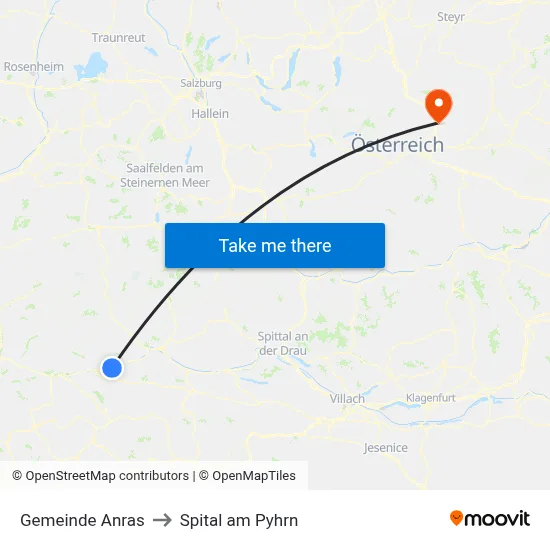 Gemeinde Anras to Spital am Pyhrn map