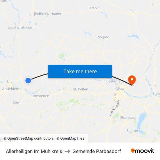 Allerheiligen Im Mühlkreis to Gemeinde Parbasdorf map